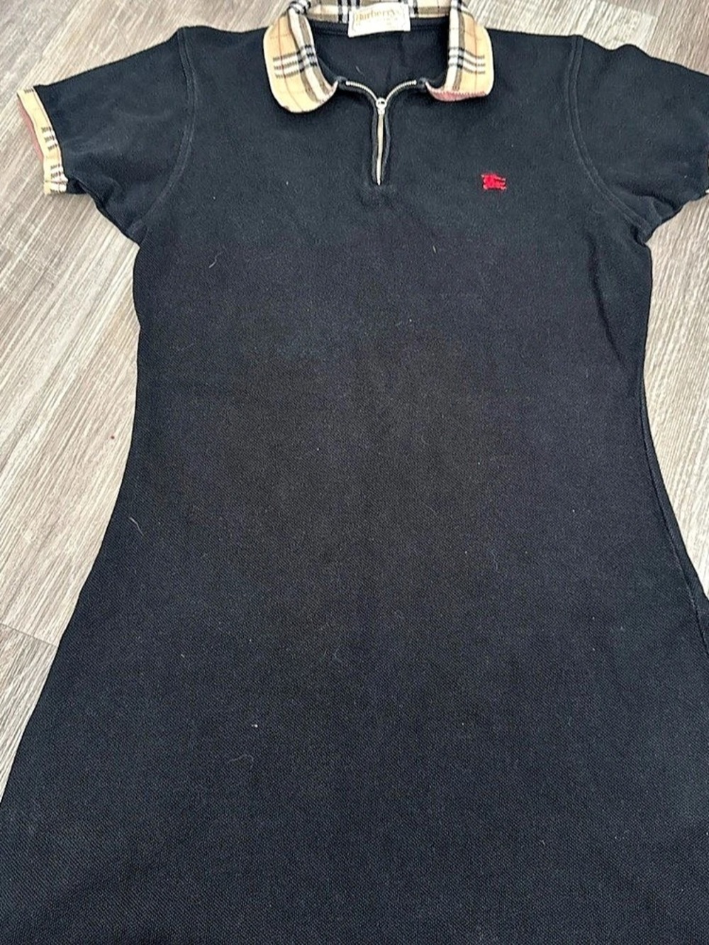 Vintage Burberrys of London Check Collar Half-Zip Polo Dress MiniDress